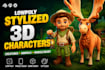 create lowpoly stylized mobile 3d characters creatures and animals