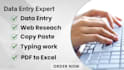 do expert data entry , copy paste and web reseach