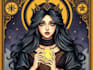 create a custom tarot card character illustration with mystical style