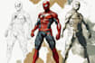 illustrate a superhero comic and marvel character