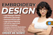do embroidery digitizing, convert logo and image to dst pes jef file fast