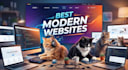 design and develop a modern website with HTML and javascript