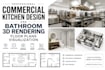 custom kitchen cabinet layout and 3d interior rendering for remodel projects