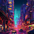 create cyberpunk scifi futuristic city