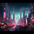 create a 2d cyberpunk city
