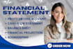 create a financial statement, bookeeping, balance sheet, cashflow statement