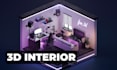 create 3d cartoon isometric scenes