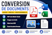 je vais convertir et mettre en forme vos documents