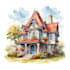 paint watercolor house portrait