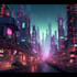 make a futuristic cyberpunk city