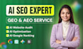 do monthly ai SEO using aeo, GEO, website audit for google search and ai search