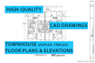 be your architect for townhouse floor plan and architectural drawing