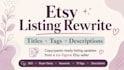 write your etsy listing title tags and description