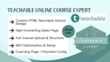 create design custom html teachable website,teachable course upload, sales page