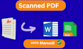 manually convert scanned pdf to editable excel and word