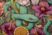 draw an animal and botanical illustration