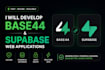 develop base44 and supabase web applications