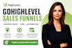 build gohighlevel sales funnel, landing page and CRM automation