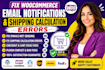 fix woocommerce email notifications and shipping calculation errors