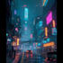 create a cyberpunk city and scifi art