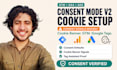 setup cookie consent v2 banner and google consent mode v2, GTM and ga4