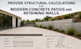 provide structural calculations modern concrete patios retaining walls
