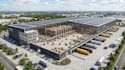 design 3d warehouse factory, industrial space, logistic design, 3d rendering