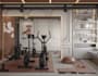optimize apartment gym space,workout corner, setup gym equipment,interior render