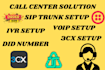 setup sip trunk did number call center 3cx inbound outbound call