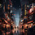create cyberpunk city illustrations
