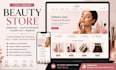 design beauty shopify store skincare hair extension cosmetics and makeup website