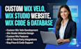 do custom wix velo, wix features, wix studio website, wix code and database