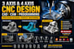 create 3 axis and 4 axis cnc cad cam designs and machine ready toolpaths