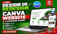 canva website design, canva website redesign canva website design