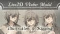 create a live2d vtuber model art and rigging, live 2d vtuber
