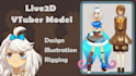 create a live2d vtuber model art and rigging, live 2d vtuber