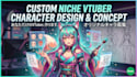 design niche vtuber character design, vtuber character concept, anime vtuber