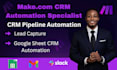 make lead capture, google sheet CRM automation pipeline make