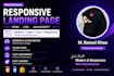 build a responsive frontend landing page website for you