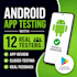 do android app testing app review and provide 12 real testers