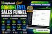 build gohighlevel sales funnel website and automation