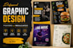 design restaurant menu and food posters