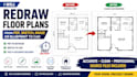 redraw floor plans from PDF sketch image or blueprint