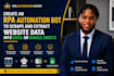 create an rpa automation bot to scrape and extract website data into excel sheet