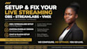 setup or fix obs studio, vmix, streamlabs twitch youtube streaming tiktok live