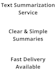 summarize articles and texts into clear and simple summaries