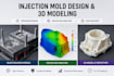 design injection mold, 3d model plastic printable mold with moldflow analysis