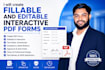 create fillable and editable PDF forms
