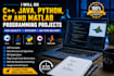 do c java python c sharp and matlab programming projects