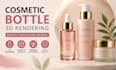 cosmetic bottle 3d rendering, beauty product packaging design